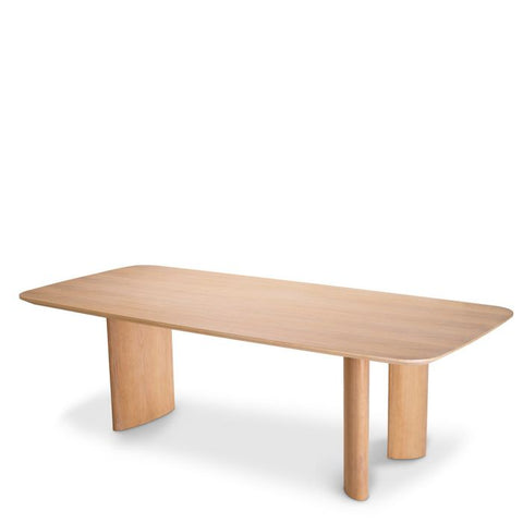 Eichholtz Timeless Minimalist Farm Dining Table with Curved Drum Base - 94 W