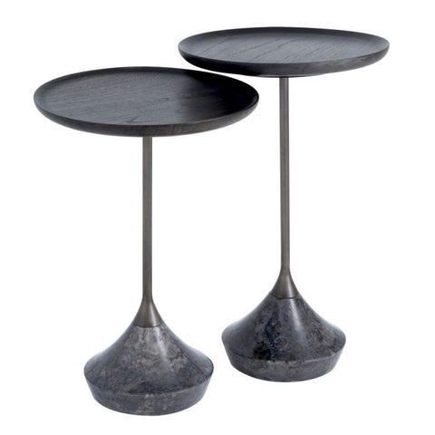 Space Saving Modern Drum Marble Accent Table