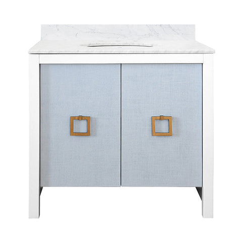 Worlds Away April Contemporary Marble Bathroom Vanity
