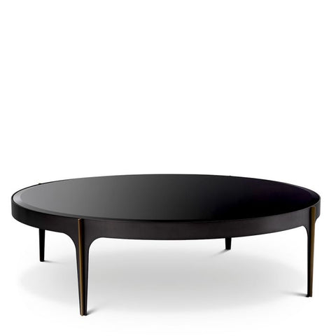 Eichholtz Timeless Minimalist Beveled Glass Round Coffee Table
