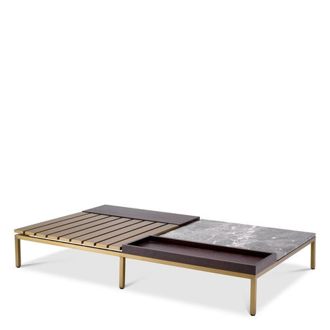 Timeless Minimalist Modern Marble Wood Coffee Table