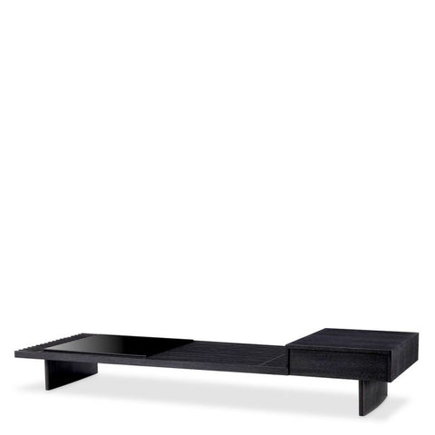 Timeless Minimalist Modern Rectangle Glass Wood Coffee Table