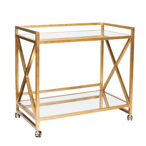 Gerard Modern Rectangle Glass Bar Cart