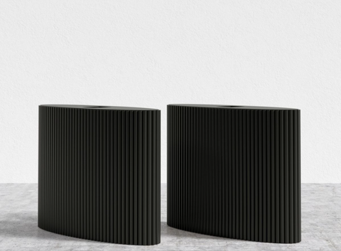 Rove Concepts Athena Timeless Minimalist Fluted Drum Table Accessory