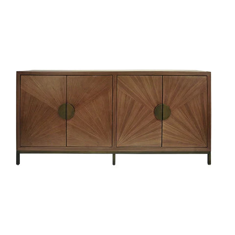 Emory Modern Radial Accent Cabinet with Pull Handles