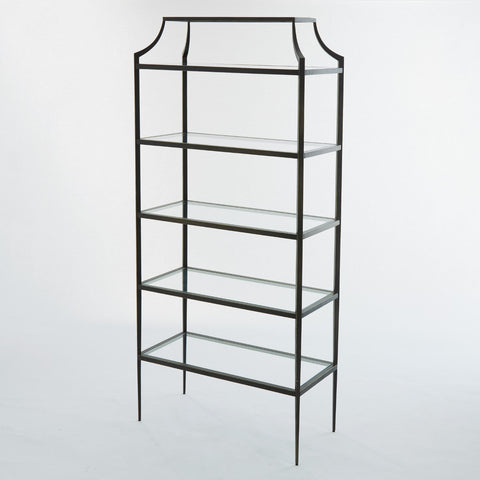 Lescot Etagere Bookshelf with Bronze Finish for Contemporary Spaces