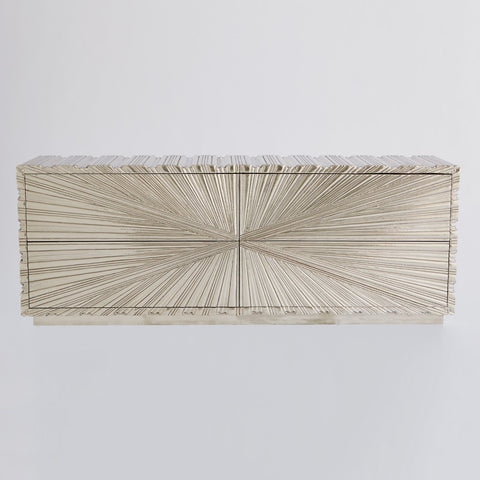 Art Deco Radial Accent Cabinet with High Gloss Finish