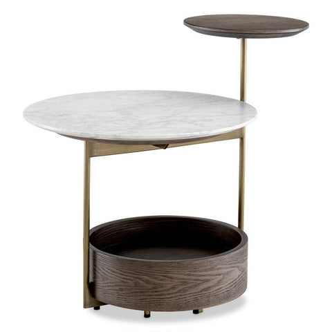 Contemporary Space Saving Round Marble Center Table