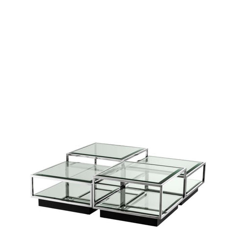 Eichholtz Timeless Minimalist Modern Square Glass Coffee Table