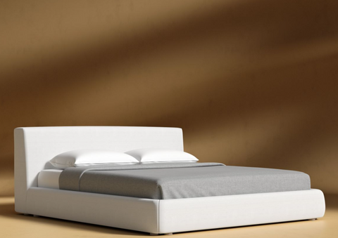 Rove Concepts Minimalist Ophelia Upholstered Platform Bed with Headboard - Queen - King