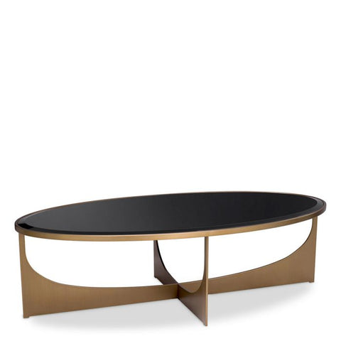 Timeless Minimalist Modern Oval Glass Coffee Table