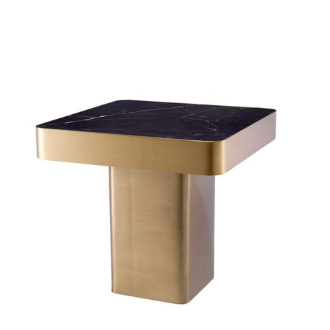Eichholtz Space Saving Modern Drum Marble Accent Table
