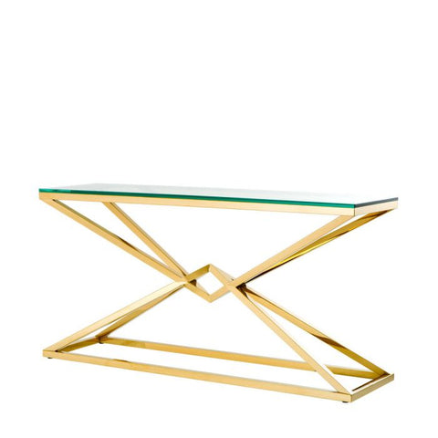 Eichholtz Timeless Minimalist Entryway Console in Gold Frame