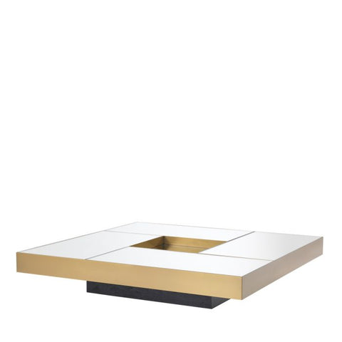 Timeless Minimalist Modern Square Mirror Coffee Table