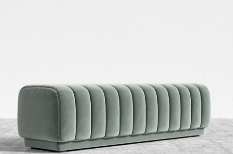 Berlin Timeless Minimalist Tufted Velvet Accent Bench