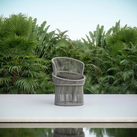 Outdoor Living & Garden Coastal Barrel Back Dining Side Chair