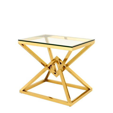 Space Saving Modern Center Accent Table with Glass Frame