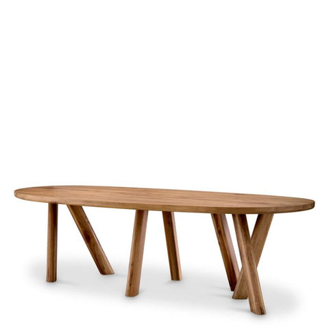 Timeless Minimalist Farm Oval Dining Table with Block Frame
