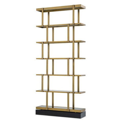 Nesto Industrial Etagere Bookshelf with Brushed Finish