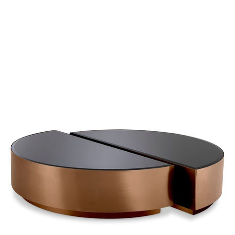 Timeless Minimalist Beveled Edge Curved Glass Coffee Table