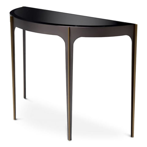 Timeless Minimalist Mid Century Semi-Circle Beveled Console