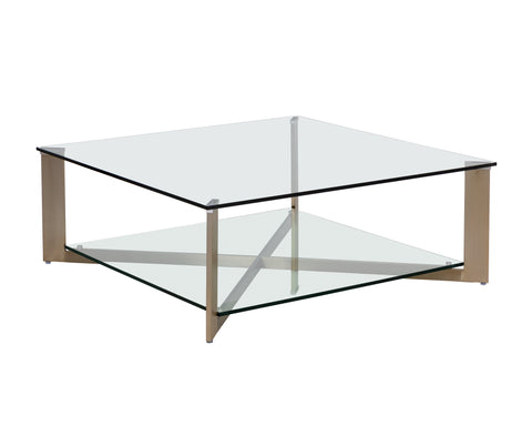 Sunpan Xavier Timeless Minimalist Modern Square Coffee Table