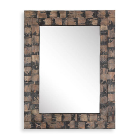Uttermost Rustic Mahogany Accent Wall Mirror for Entryway - 36 W x 47 H x 2 D