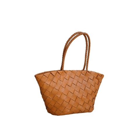 Geometric Braided Tote with Magnetic Snap Closure