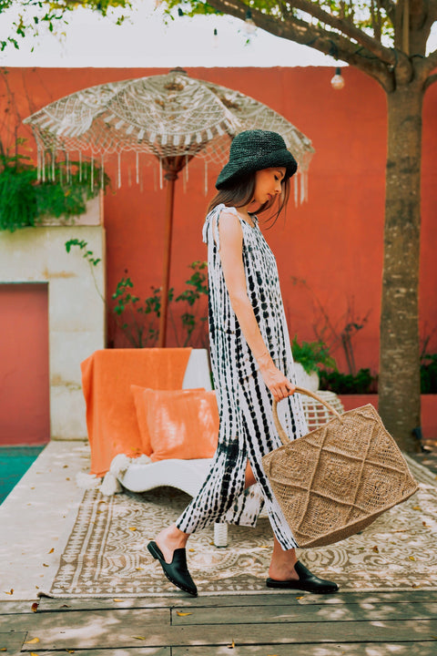 Beach Geometric Handmade Tote with Braided Design