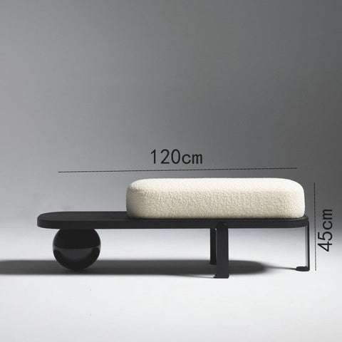 Timeless Minimalist Upholstered Accent Bench with Ball Design