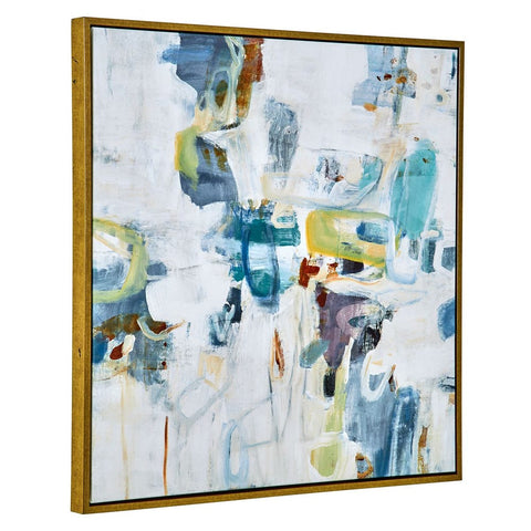 Rolling Onward Framed Canvas Contemporary Abstract Square Wall Art