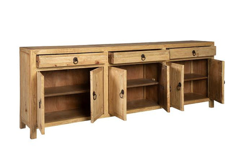 Rustic Washed Wood Sideboard Cabinet