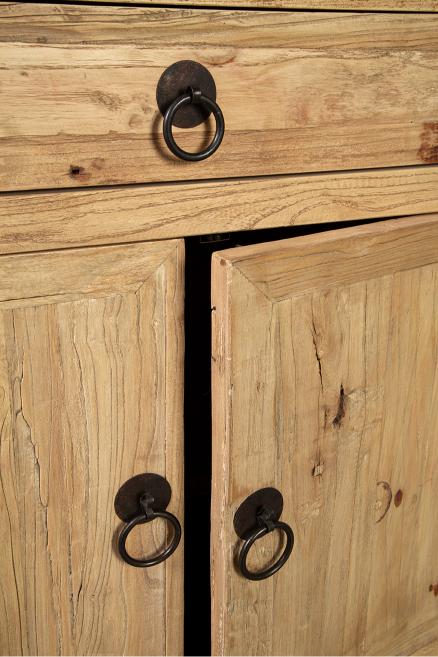 Rustic Washed Wood Sideboard Cabinet