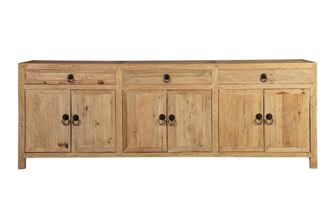 Rustic Washed Wood Sideboard Cabinet