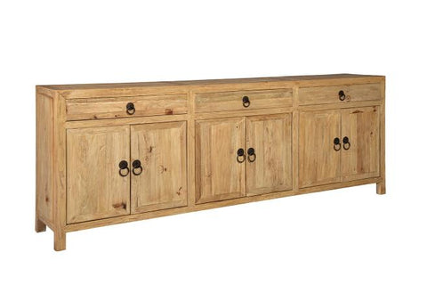 Rustic Washed Wood Sideboard Cabinet