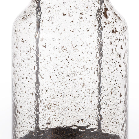 Organic Contemporary Bronze Finished Glass Hurricane