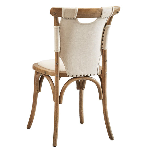 Artful Traditionalist Farmhouse Oak Bentwood Dining Side Chair