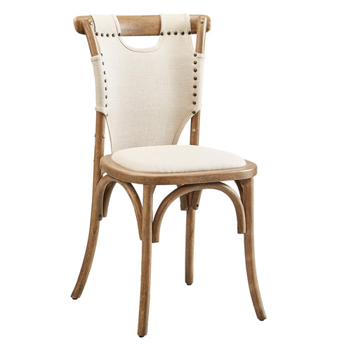 Artful Traditionalist Farmhouse Oak Bentwood Dining Side Chair