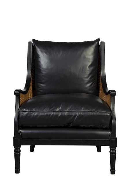 Artful Traditionalist Bergere Armchair with Rolled Arms and Wingback