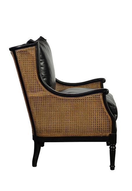 Artful Traditionalist Bergere Armchair with Rolled Arms and Wingback