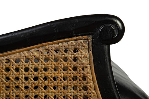 Artful Traditionalist Bergere Armchair with Rolled Arms and Wingback