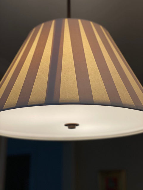 20” Pleated Paper Pendant Shade With Two Bulb Socket and Diffuser