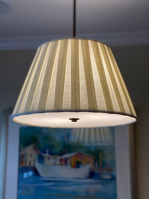 20” Sugar Linen Pendant Shade with Two Bulb Socket and Diffuser