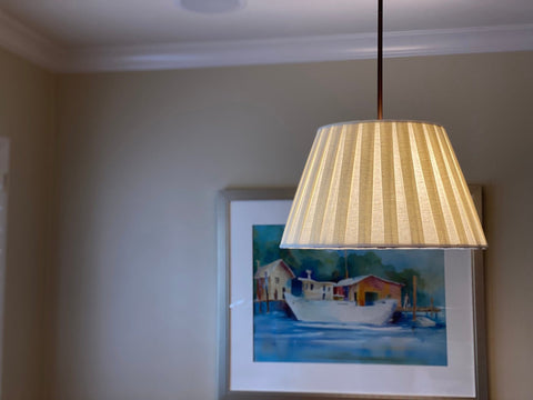 20” Sugar Linen Pendant Shade with Two Bulb Socket and Diffuser