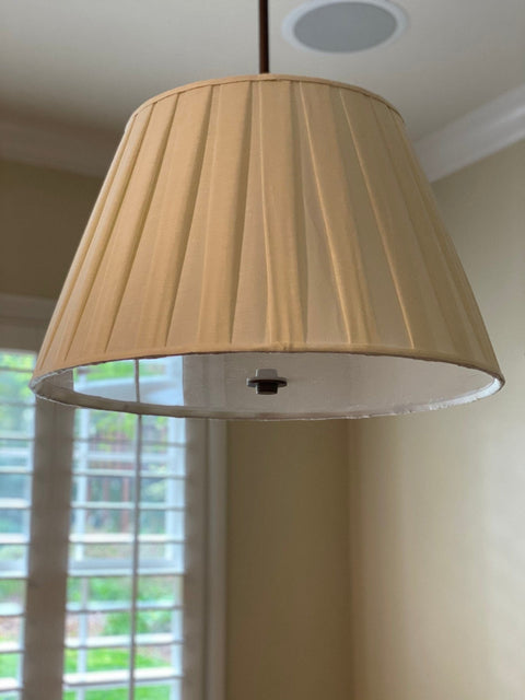 20” Sugar Linen Pendant Shade with Two Bulb Socket and Diffuser