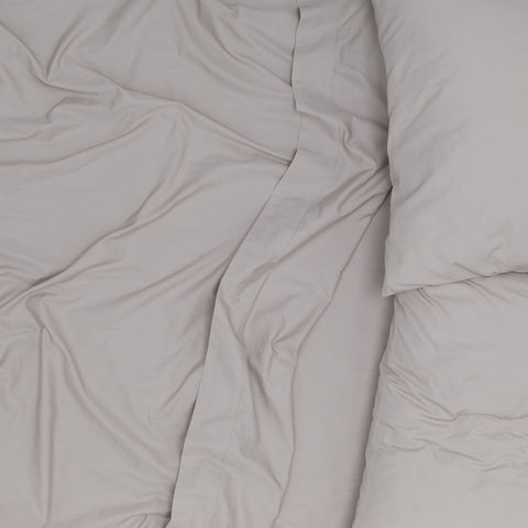 ESSENTIAL PERCALE PILLOWCASES - LIGHT GREY