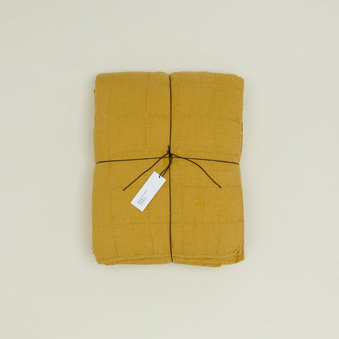 SIMPLE LINEN QUILT - MUSTARD