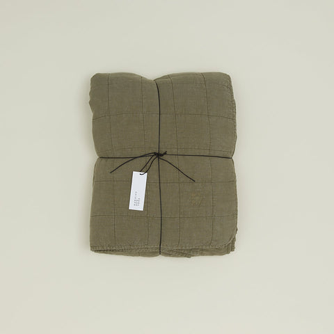 SIMPLE LINEN QUILT - OLIVE