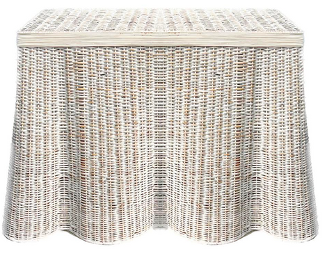 The Enchanted Home Bohemian Scalloped Rattan Entryway Console - 48 W