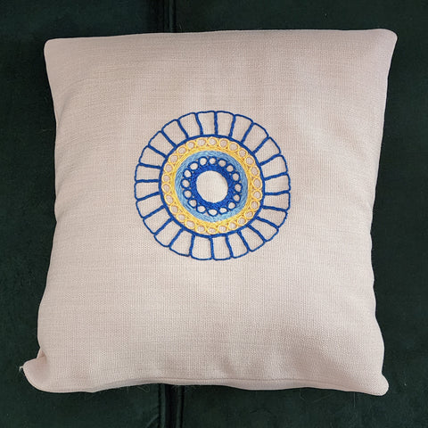 Artful Traditionalist Bohemian Embroidery Square Pillow Cover